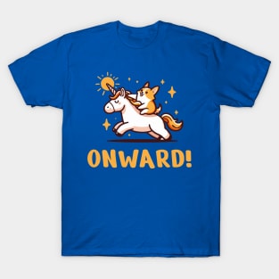 Corgi Riding Unicorn T-Shirt